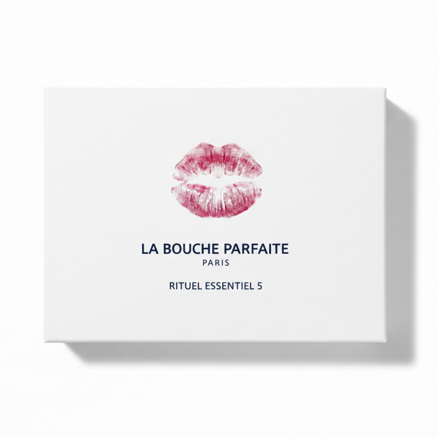 Essential 5 Complete Set – Full lip hyperpigmentation protocol to get rid of dark lips, smoker's lips and blotted lips, for pink, hydrated and glossy lips – La Bouche Parfaite Paris | Coffret Essentiel 5 Complet – Protocole complet hyperpigmentation lèvres pour traiter les lèvres foncées, lèvres de fumeur et lèvres mordillées, pour des lèvres roses hydratées et lumineuses