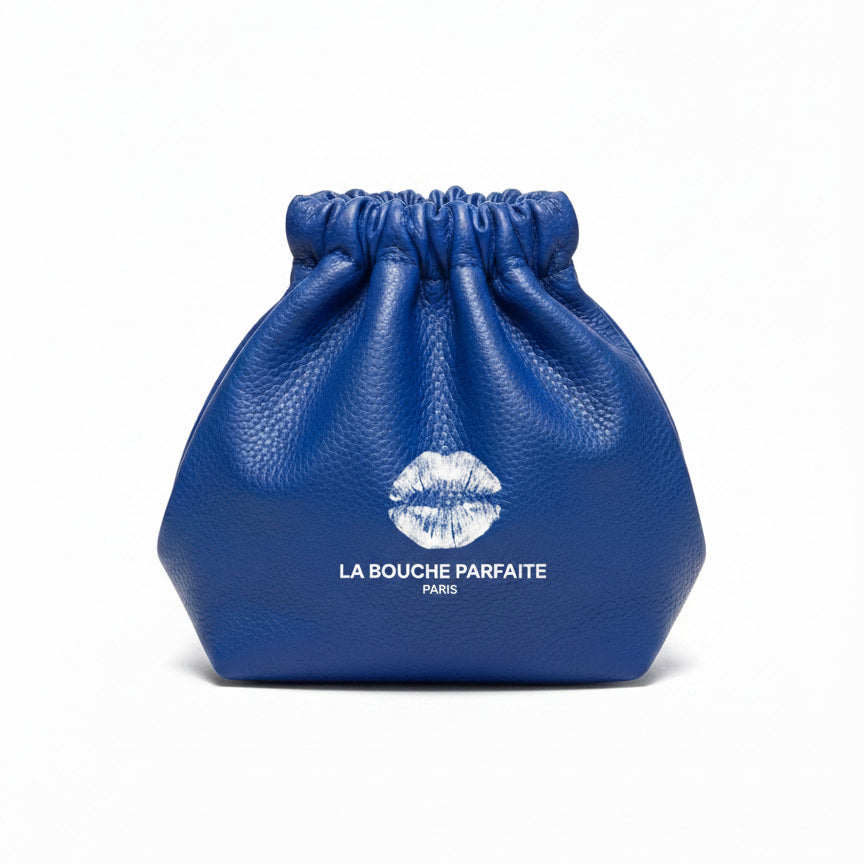 The Clément Pouch – Blue leather pouch for the Essential 5 lip correction protocol – La Bouche Parfaite