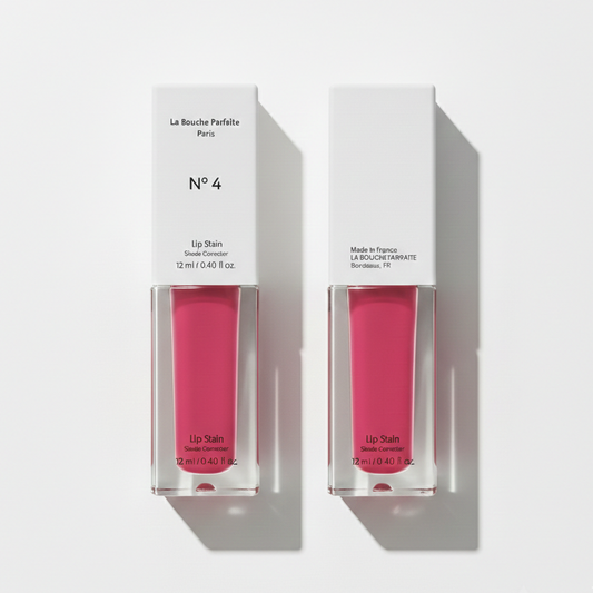 Lip Stain Corrector N°4 – Lip neutralizer stain to visually correct dark, blotted and black lips, for a natural candy lips and pink lips effect – La Bouche Parfaite Paris | Encre Correctrice Lèvres N°4 – Neutralisateur lèvres pour corriger visuellement les lèvres foncées, lèvres mordillées et lèvres noires, effet lèvres rose bonbon naturel