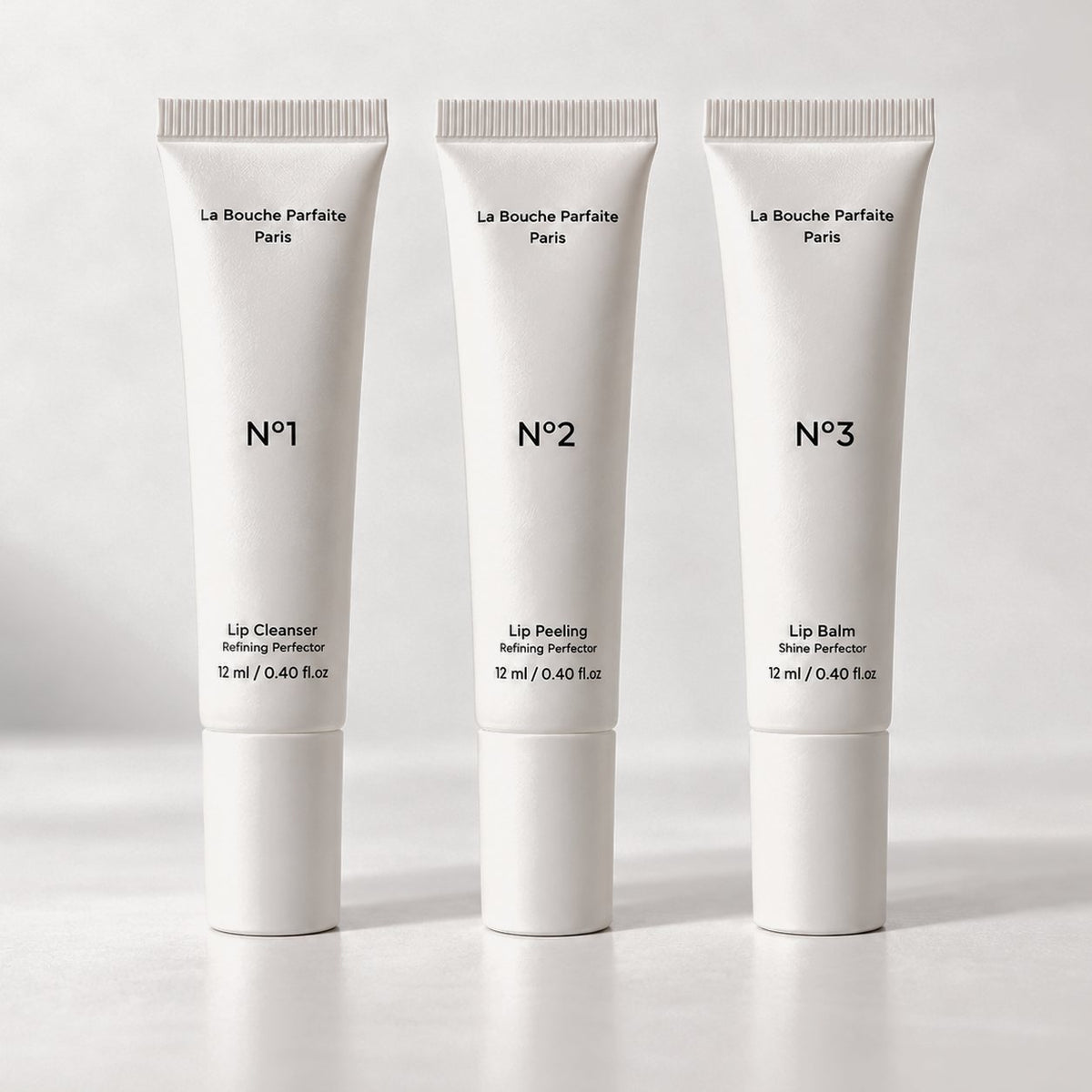 The Essential Trio La Bouche Parfaite: N°1 Lip Cleanser Corrector, N°2 Lip Peeling Corrector y N°3 Lip Balm Corrector