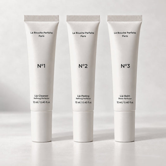 The Essential Trio La Bouche Parfaite: N°1 Lip Cleanser Corrector, N°2 Lip Peeling Corrector and N°3 Lip Balm Corrector